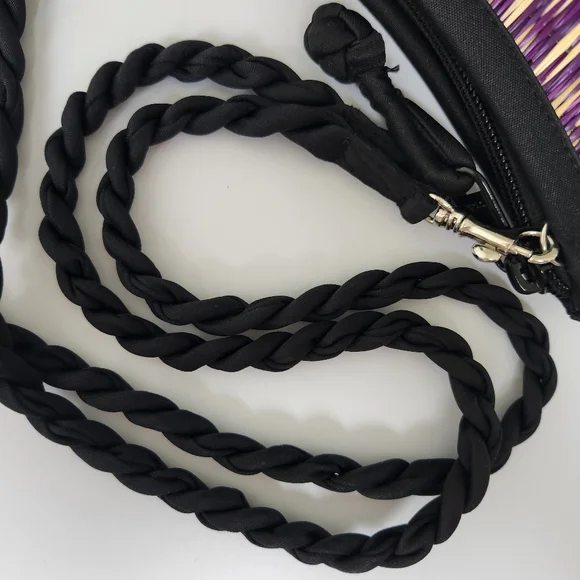 Baskets Of Cambodia Small Mini Handbag Rope Purple Tan Black Garden Girl Scandi - Picture 7 of 16